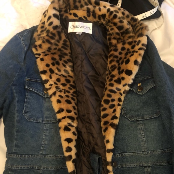 Chadwick’s Fur Denim Jacket - Picture 2 of 4
